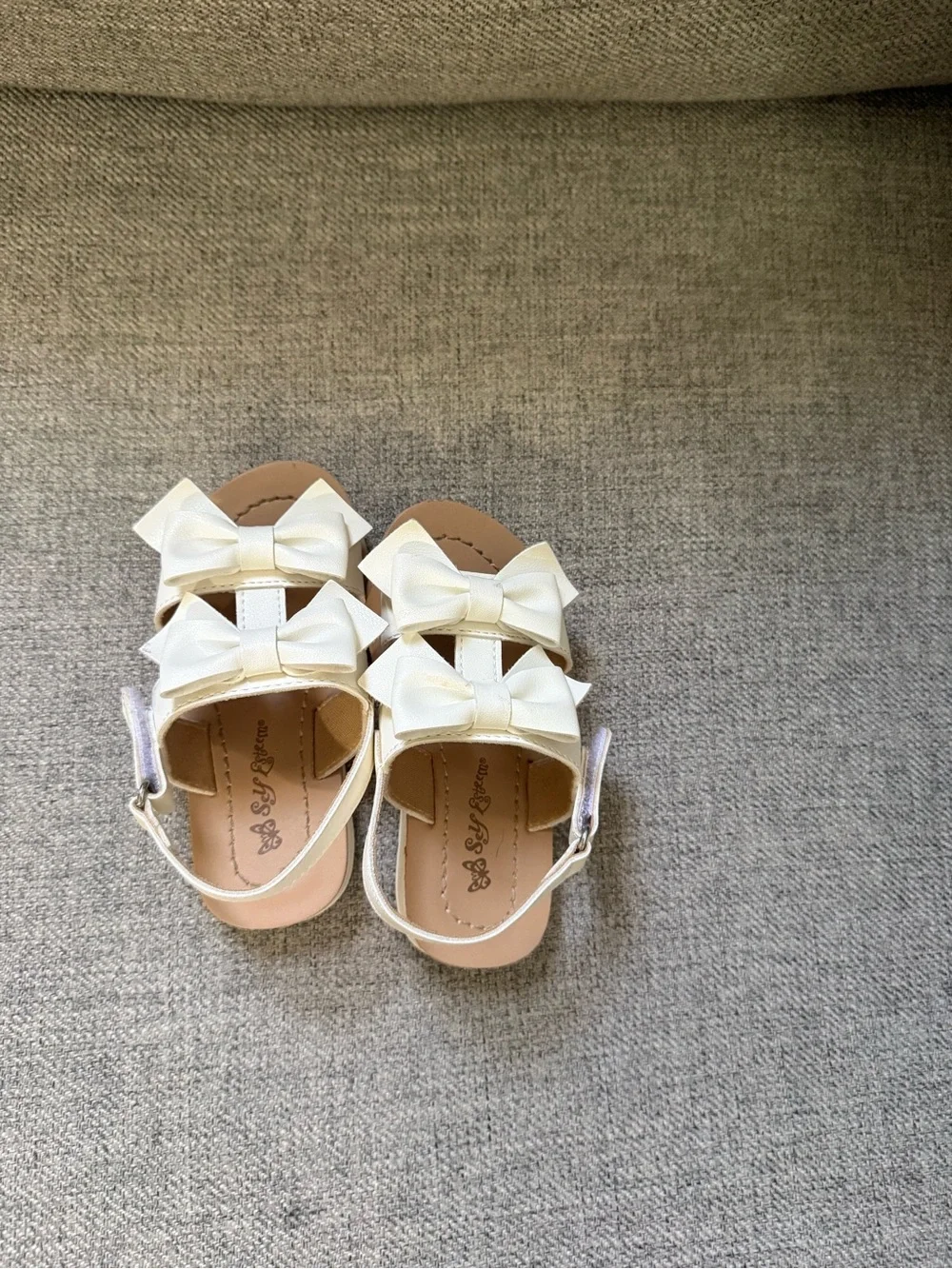 Self Esteem Cream Bow Toddler Sandals